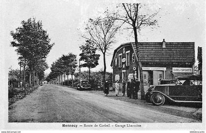 D91 - MENNECY - ROUTE DE CORBEIL  -VUE ANIMEE DU GARAGE " LHERMITTE "
