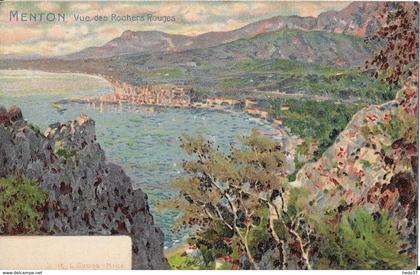 Menton - Vue des rochers rouges