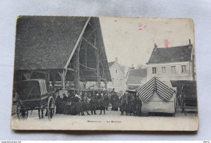 Cpa 1921, Mereville, le marché, Essonne 91