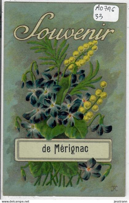 MERIGNAC- SOUVENIR DE MERIGNAC- JOLIE CARTE FANTAISIE