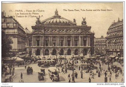 carte postale 75. Paris  place de l'Opéra  les stations de métro théatre de l'Opéra très beau plan