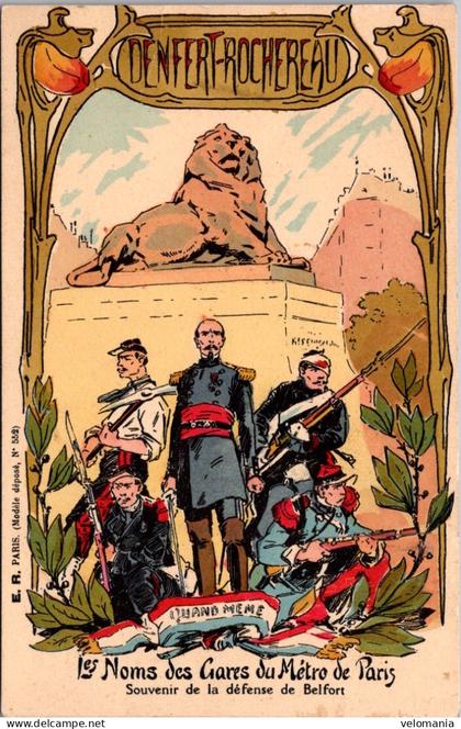 S28973 cpa Les Noms des Gares du Métro de Paris - Denfert Rochereau - Illustrateur