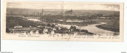 METZ PANORAMA GRUSS AUS METZ SOUVENIR DE METZ (CARTE DOUBLE) TIMBRE ET OBLITERATION ALLEMANDS 1902
