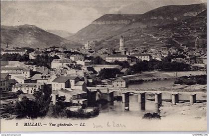 12- Millau - Vue générale - Non voyagé - Dos divisé...
