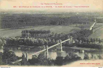 Carte Postale Ancienne - 82 - Moissac - Saint Nicolas de la Grave - Le Pont de Coudol - Vue panoramique - Correspondance