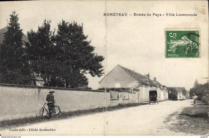 CPA Moneteau Entree Du Pays Villa Lucemonde