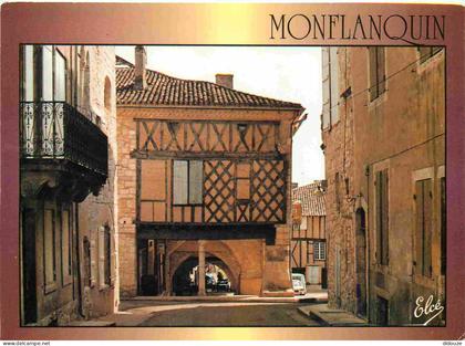 47 - Monflanquin - Les cornières maisons à colombages - CPM - Voir Scans Recto-Verso
