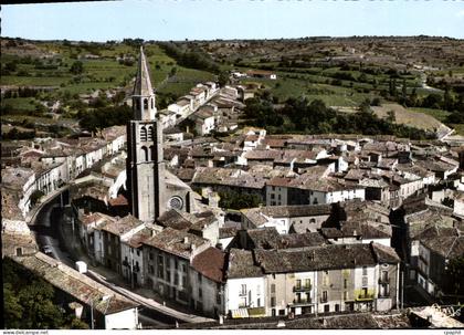 CPSM Montagnac Vue aérienne Centre L'Eglise Et Route De Meze