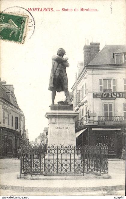CPA Montargis Statue Mirabeau