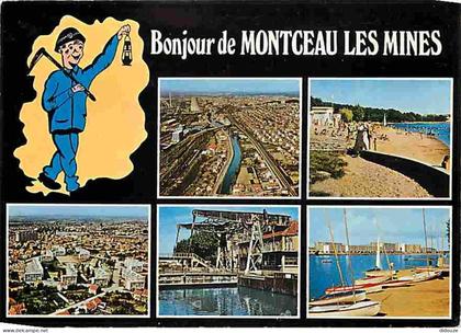 71 - Montceau les Mines - Multivues - Mineurs - CPM - Voir Scans Recto-Verso
