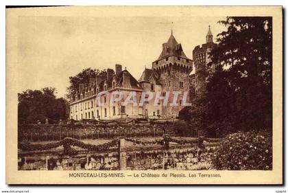 CPA Montceau les Mines Le Chateau du Plessis Les Terrasses