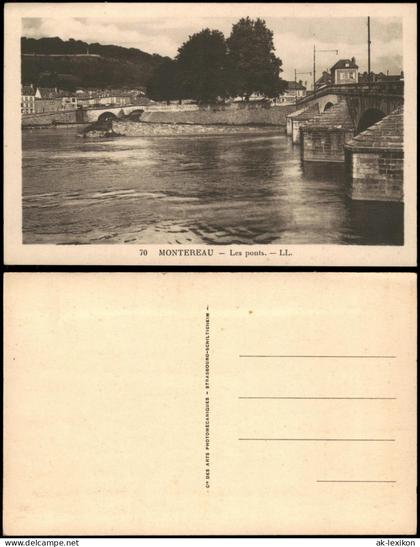 Montereau-Fault-Yonne Ortsansicht MONTEREAU Les ponts Brücke Fluss Partie 1915