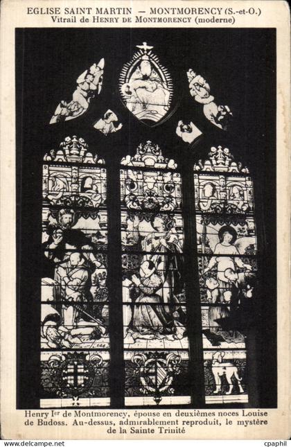 CPA Eglise saint Martin Montmorency (S et O) Vitrail de Henry De Montmorency (moderne)