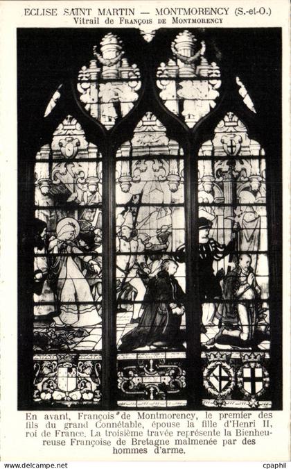 CPA Eglise Saint martin Montmorency Vitrail de Francois de Montmorency