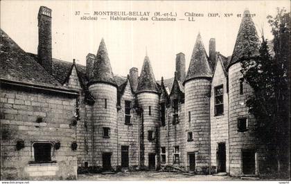 CPA Montreuil Bellay Le chateau Habitations des chanoines