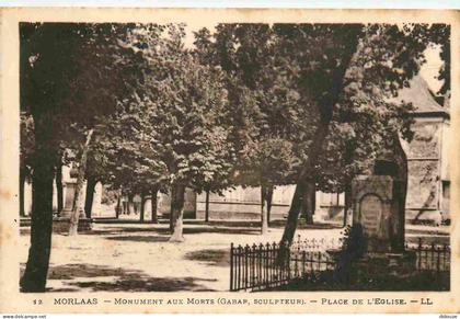 Carte Postale Ancienne - 64 - Morlaas - Monument aux morts - gabap sculpteur - place de l eglise - CPA - Oblitération de