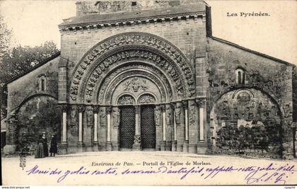 CPA Les Pyrenees Environs De Pau Portail De l'Eglise De Morlaas