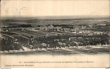 CPA Mourmelon Le Grand et le Camp de Chalons Vue prise en ballon Militaria