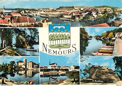 Carte Postale - 77 - Nemours - Multivues - Blasons - Flamme Postale de Nemours - CPM - Voir Scans Recto-Verso - Poscard