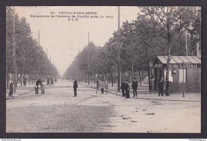 FRANCE, RPPC postcard, Neuilly-sur-Seine, Perspective of Avenue de Neuilly