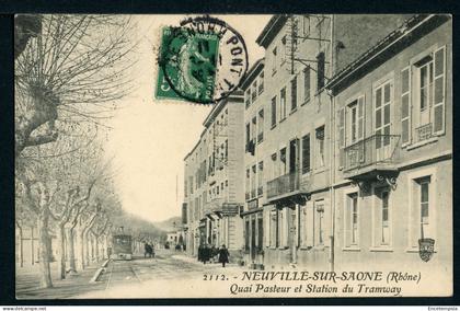 CPA - Carte Postale - France - Neuville sur Saone - Quai Pasteur et Station du Tramway (CP24444OK)
