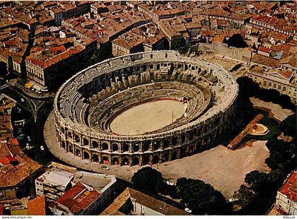 30 - Nimes - Les Arènes - Vue aérienne - Flamme Postale de Nimes - CPM - Voir Scans Recto-Verso