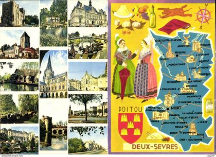 CPSM Niort Deux Sevres Prefecture carte double Cerizay Airvault Moncoutant Secondigny Menigoute Leza