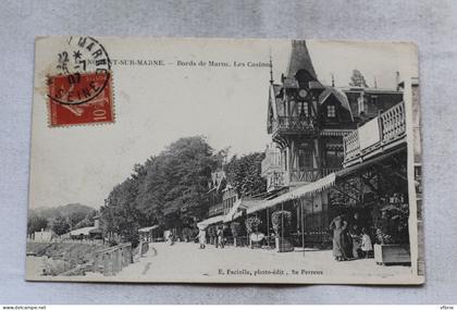 Cpa 1907, Nogent sur Marne, bords de Marne, les casinos, Val de Marne 94