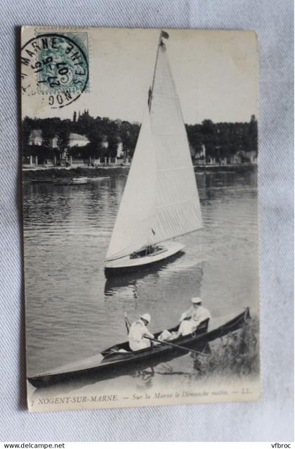Cpa 1907, Nogent sur Marne, sur la Marne le dimanche matin, Val de Marne 94