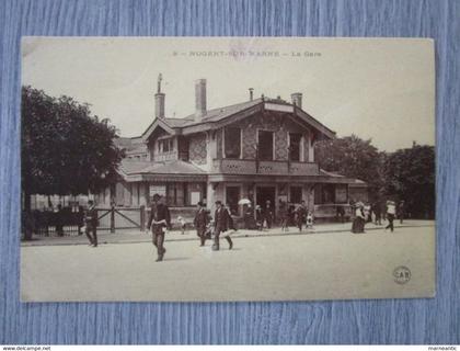 Cpa Nogent sur Marne(94) la gare