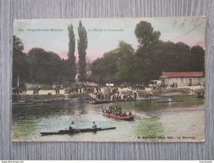 Cpa Nogent sur marne(94) la marne le dimanche