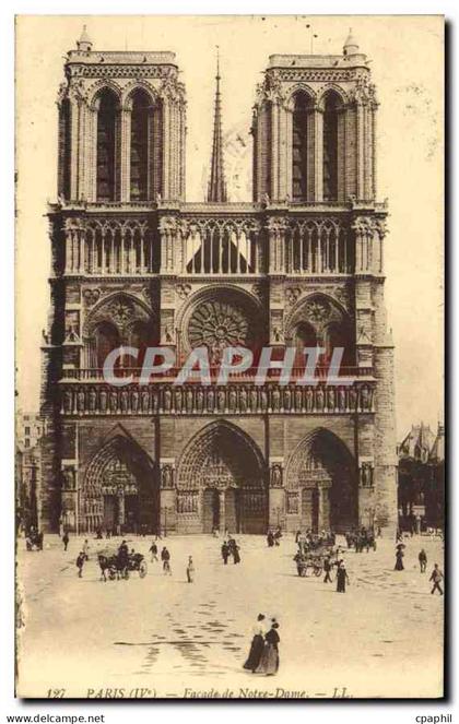 CPA Paris Facade de Notre Dame