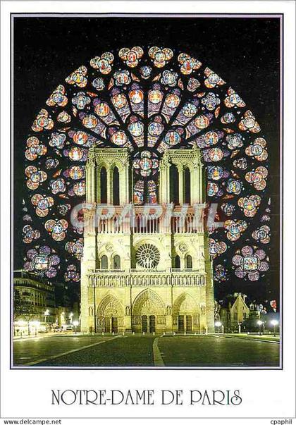 CPM Notre Dame de Paris La facade de la Cathedrale Notre Dame et la rosace sud