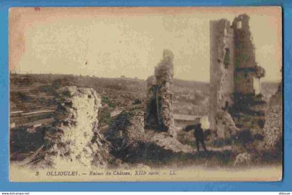 Carte Postale Ancienne - 83 - Ollioules - Ruines du Chateau - Carte Vierge