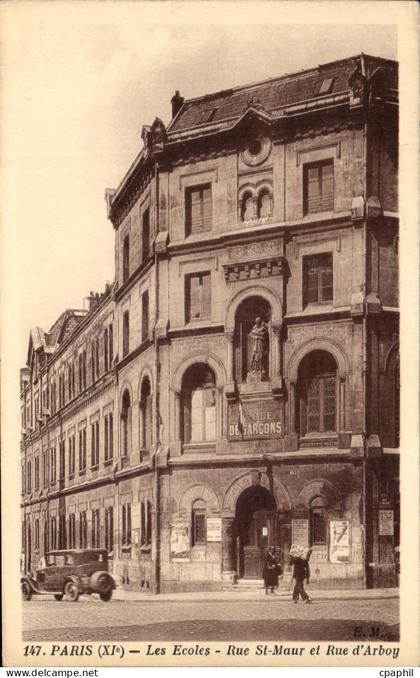 CPA Paris Les Ecoles Rue St Maur Et Rue d'Arboy