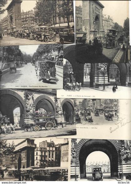 75 PARIS Transports urbains surface LOT DE 8 CPA 2 SCANS