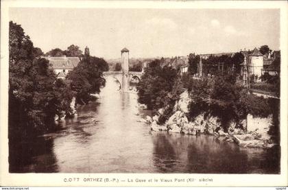 CPA Orthez Basses Pyrenees La Gave et le Vieux Pont