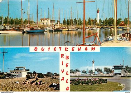 Carte Postale - 14 - Ouistreham - Riva Bella - Multivues - Scènes de Plage - Phare - Flamme Postale de Ouistreham Riva B