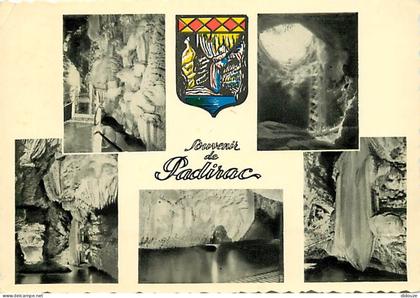 Carte Postale - 46 - Padirac - Gouffre de Padirac - Multivues - Blasons - Spéléologie - Carte dentelée - CPSM grand form