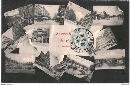 CPA  carte postale France  Paris Souvenir de Paris  1er  arrondissement  multi vues 1906 VM62258