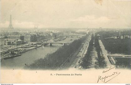 CPA Panorama de PARIS Tour Eiffel