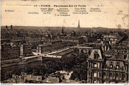 CPA PARIS Panorama des 10 ponts (302653)