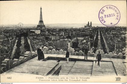 CPA Paris Panorama Pris De l'Arc De Triomphe Panorama