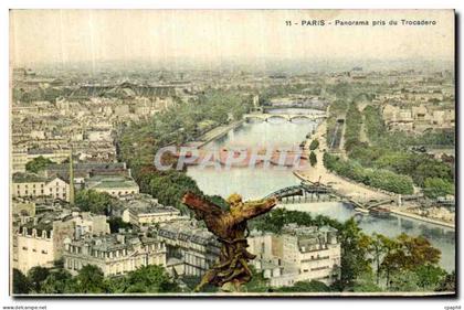 CPA Paris Panorama pris du Trocadero