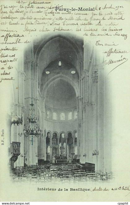 CPA Paray le Monial Interieur de la Basilique (carte 1900)