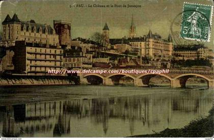Pau CPA le chateau et le pont de Jurancon