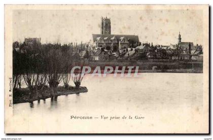 CPA Peronne Vue prise de la gare