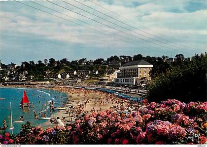 Carte Postale - 22 - Perros-Guirec - La plage de Trestraou - Fleurs - Flamme Postale de Perros-Guirec - CPM - Voir Scans