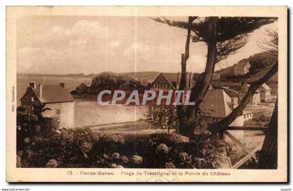 CPA Perros Guirec Plage de Trestrignel et la Pointe du Chateau