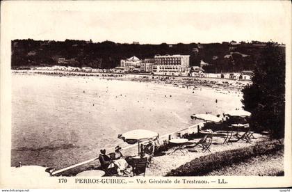 CPA Perros Guirec Vue Generale De Trestraon
